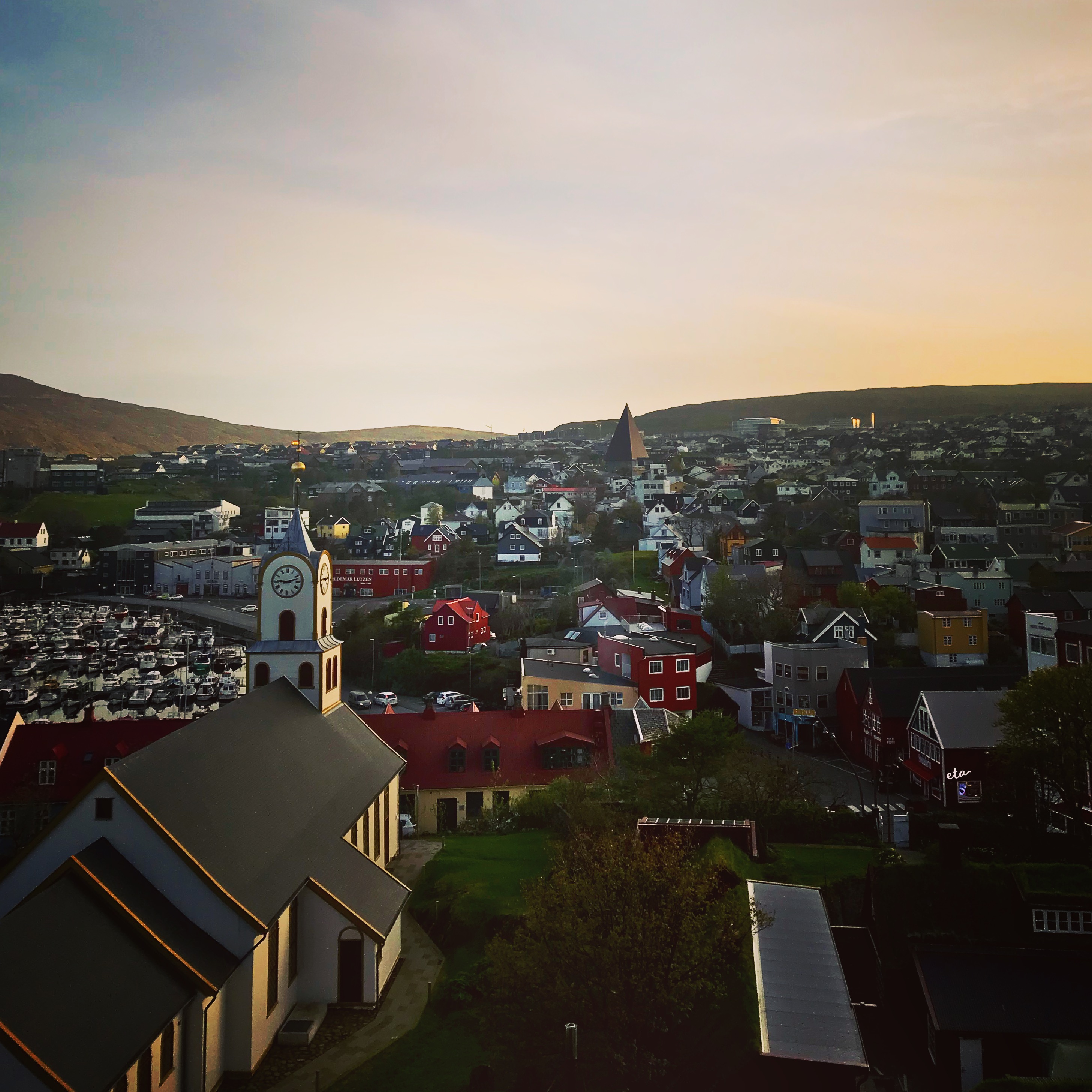Torshavn sunset in Faroe Islands.