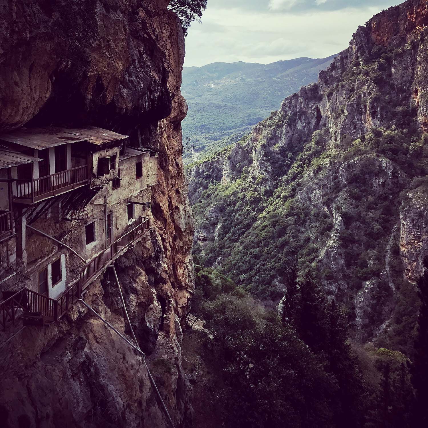 Prodromou Monastery in a mountainside