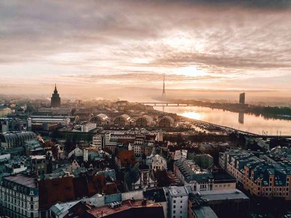 Panoramic view of Riga Latvia