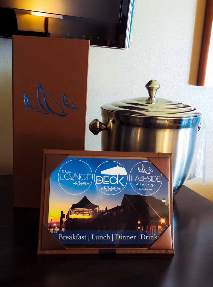Bayfield Inn menus in room