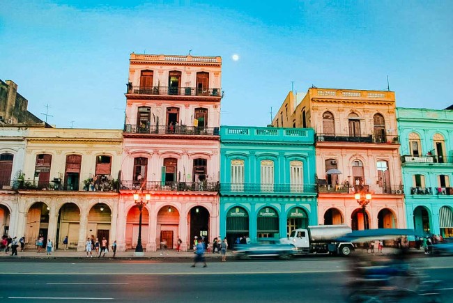 Colorful buildings on a Havana street