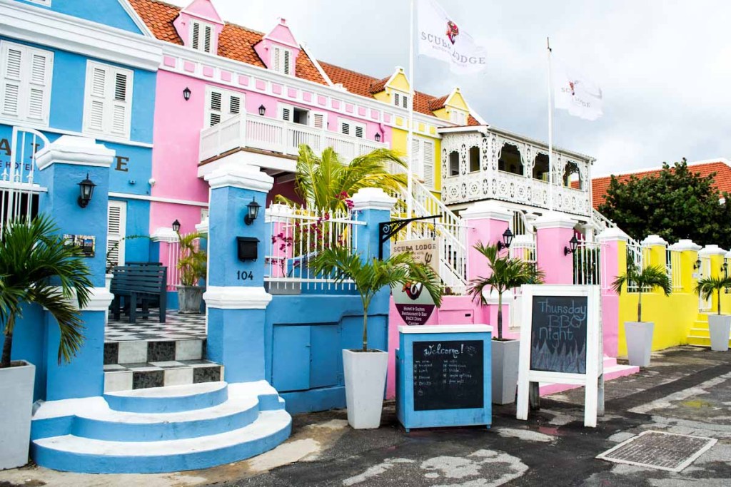 Colorful buildings in Curacao