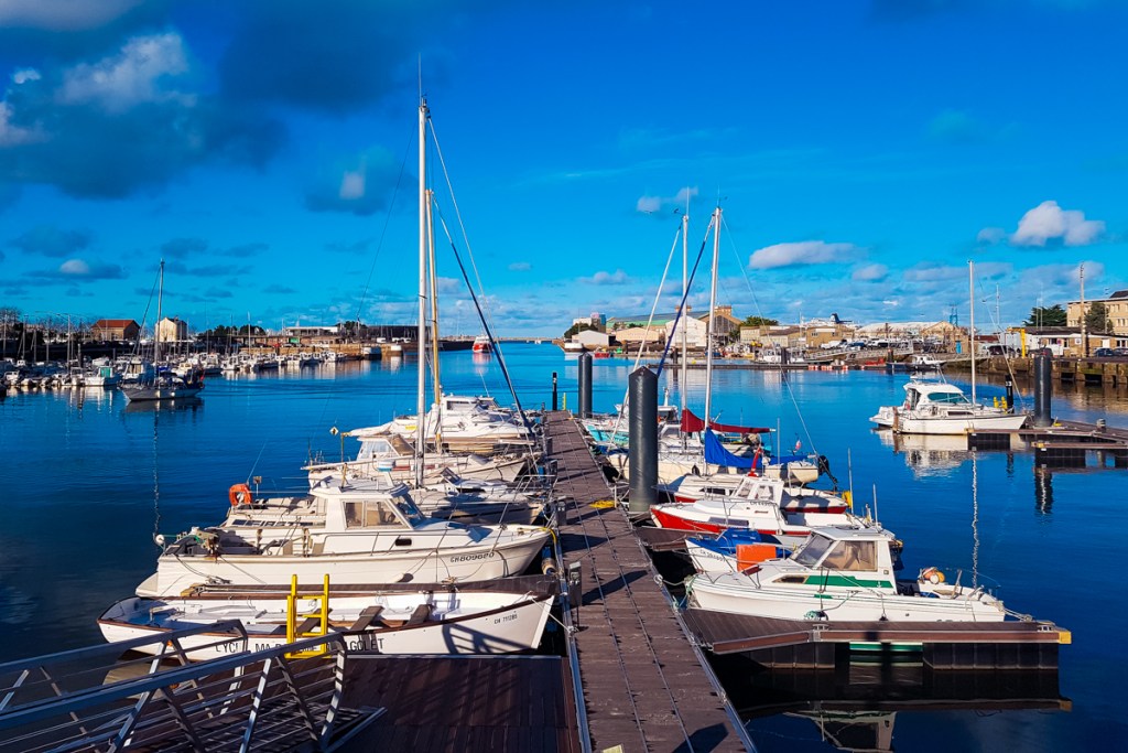 Boats docked in Cherbourg, France