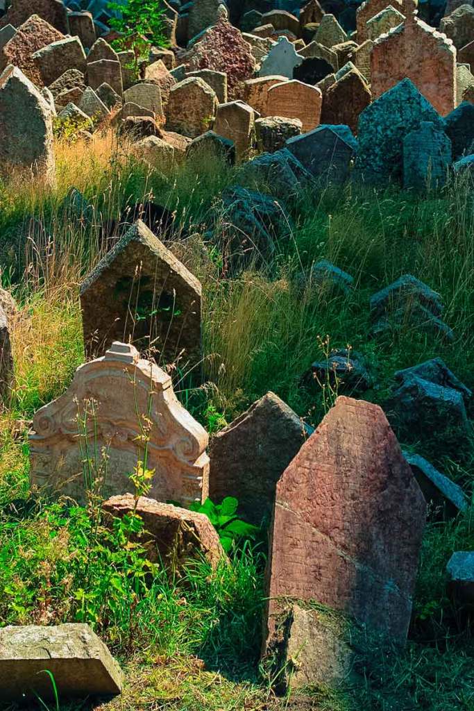 old cemetery in prague's jewish quarter