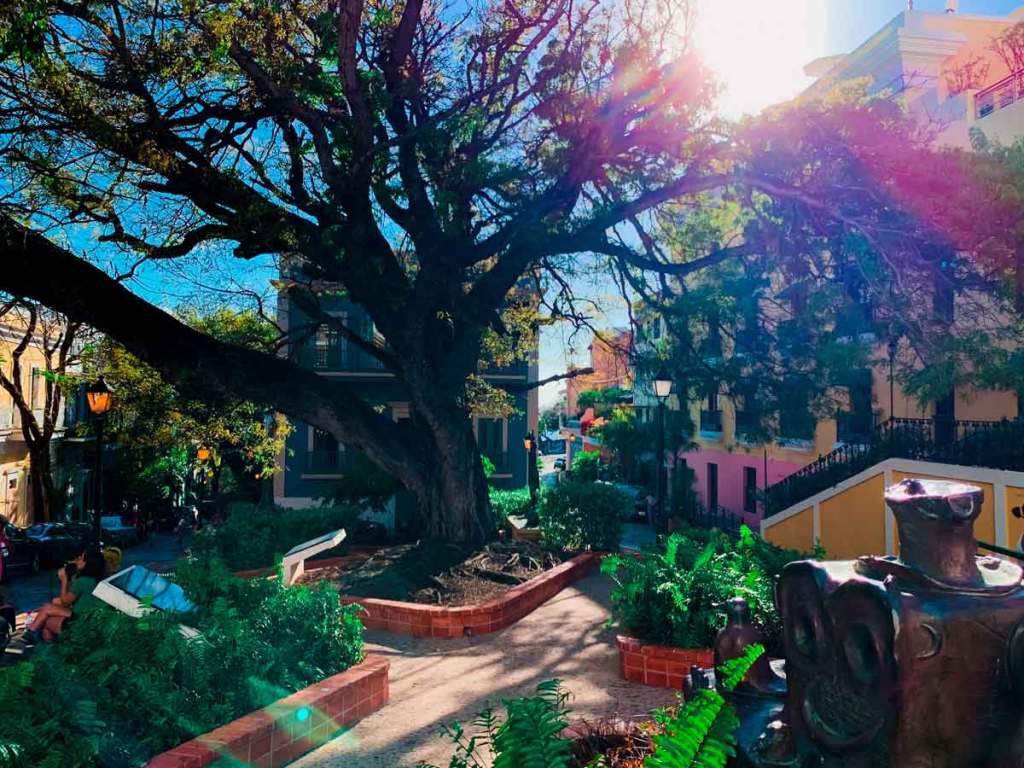 sunny plaza in old san juan