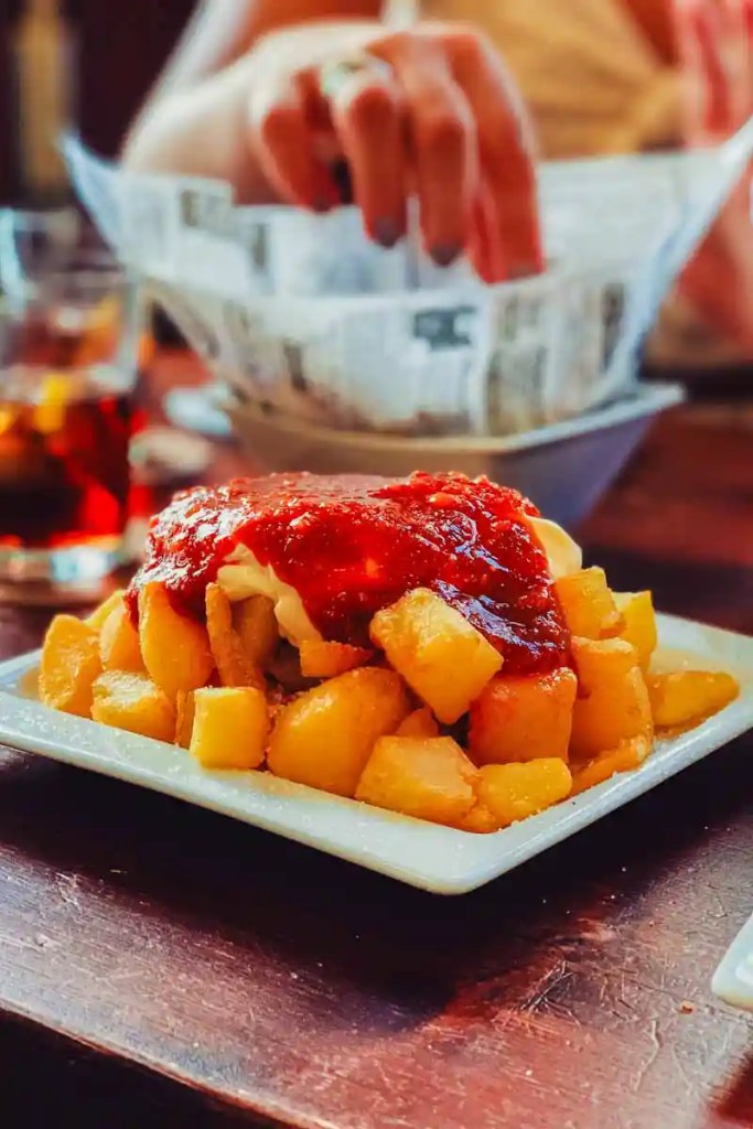 street food in barcelona patatas bravas