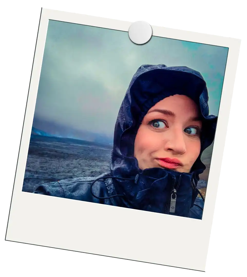 Polaroid of Jordan at a volcano in Iceland